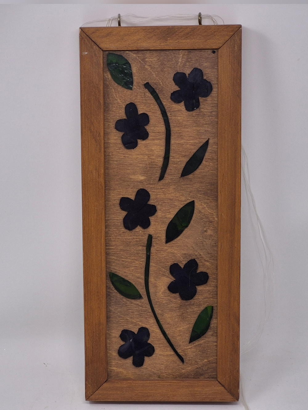Floral Wood Cut Out And Glass Suncatcher